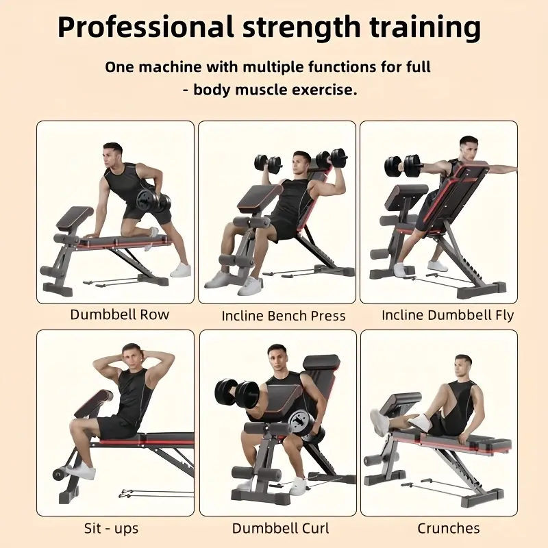 Adjustable & Foldable Dumbbell Bench Press - Image 2