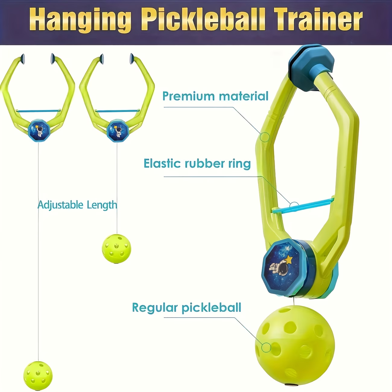 1-Person Hanging Pickleball Trainer - Image 2